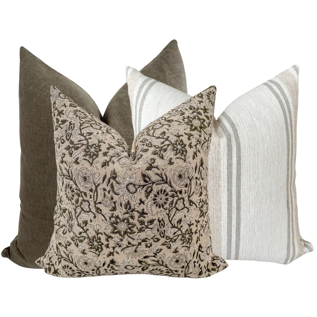 Olive Harmony Pillow Cover Set | Hackner Home (US)