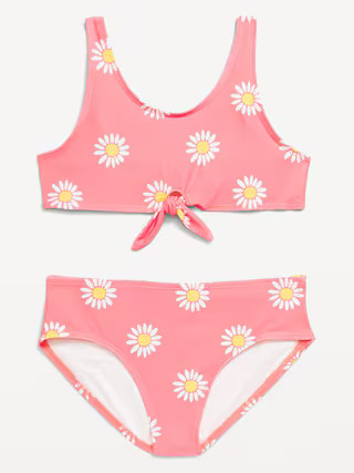 Printed Tie-Knot Bikini Swim Set for Girls | Old Navy (US)