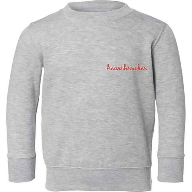 "heartbreaker" Classic Crewneck Fleece, Heather Gray | Maisonette