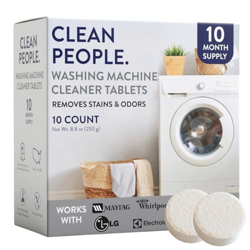 THE CLEAN PEOPLE Washing Machine Cleaner - Washer Machine Cleaner Tablets for Removing Odor, Grime & Scale Buildup - Front Load and Top Load Laundry Machine Cleaner - 10 Count | Amazon (US)