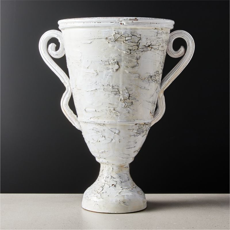 Troy Large White Vase + Reviews | CB2 | CB2