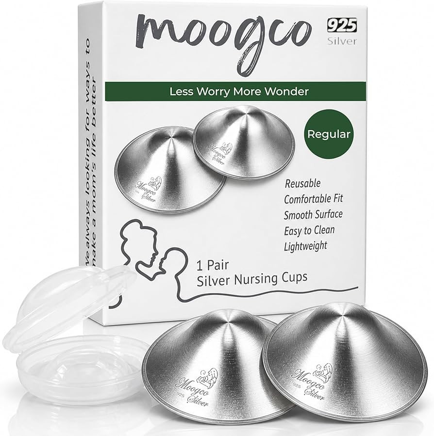 MOOGCO The Original Silver Nursing Cups - Nipple Shields for Breastfeeding Newborn - Breastfeedin... | Amazon (US)