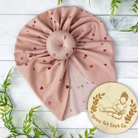 Ribbed Pink Dainty Hearts Turban  Hat  Headwrap  Holiday  | Etsy | Etsy (US)