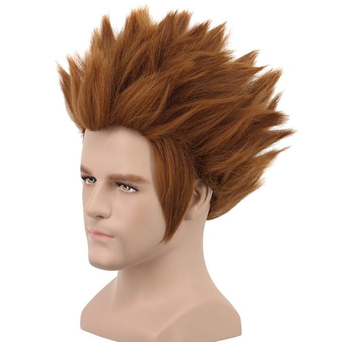 Yuehong Halloween Wig Spiky Brown Wig Cosplay Wigs for Men Costume | Amazon (US)