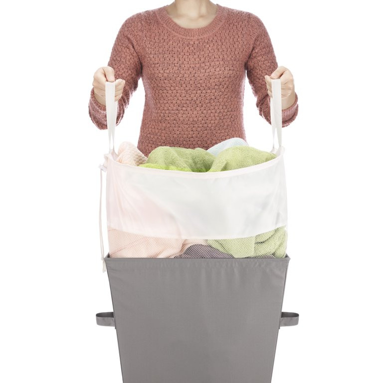 Whitmor Easycare Laundry Hamper with Removable Liner, Greystone - Walmart.com | Walmart (US)