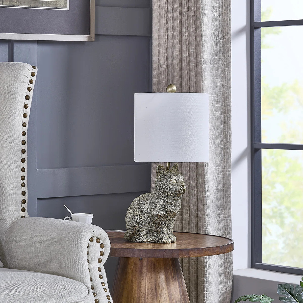 20" Resin Cat Table Lamp With Shade | Wayfair North America