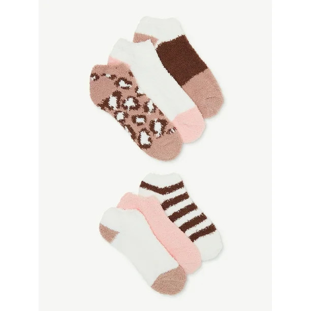 Joyspun Women's Low Cut Cozy Socks, 6-Pack, Size 4-10 | Walmart (US)