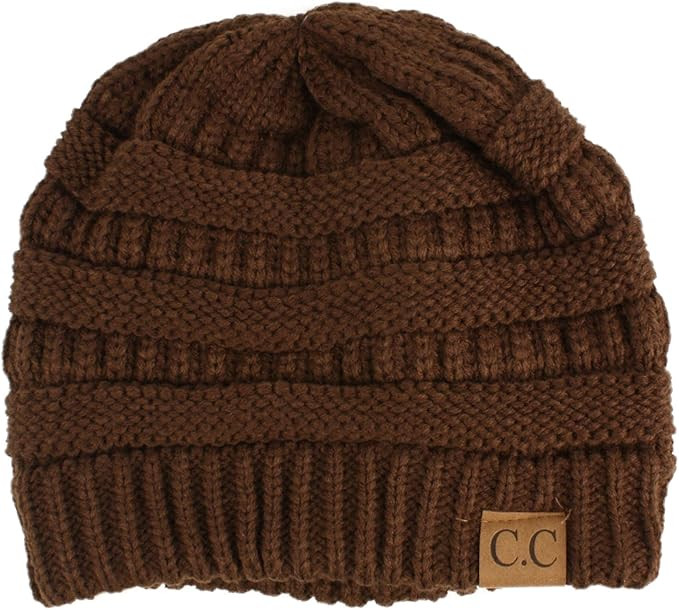 CC Classic Winter Fall Trendy Chunky Stretchy Cable Knit Beanie Hat | Amazon (US)
