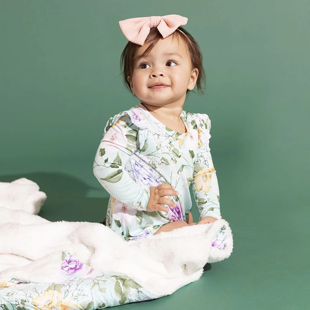 Floral Baby Girl Romper | Bubble Romper | Erin | Posh Peanut