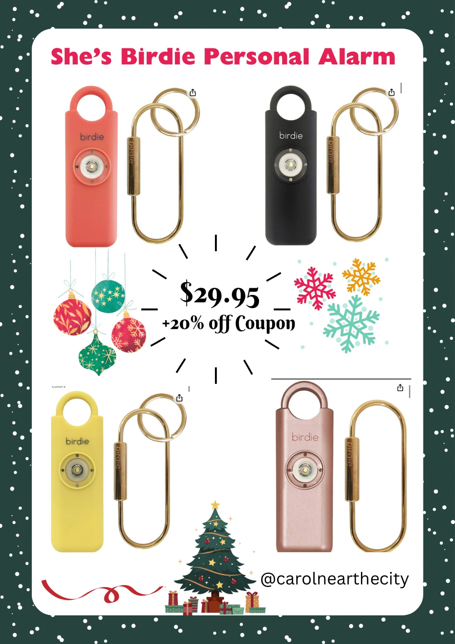 The She’s Birdie personal alarm makes a wonderful and thoughtful stocking stuffer!  There is currently a 20% off coupon too!

Gifts for her | personal safety | Amazon finds | Amazon stocking stuffer | thoughtful gifts | personal alarm 

#LTKsalealert #LTKHoliday #LTKGiftGuide