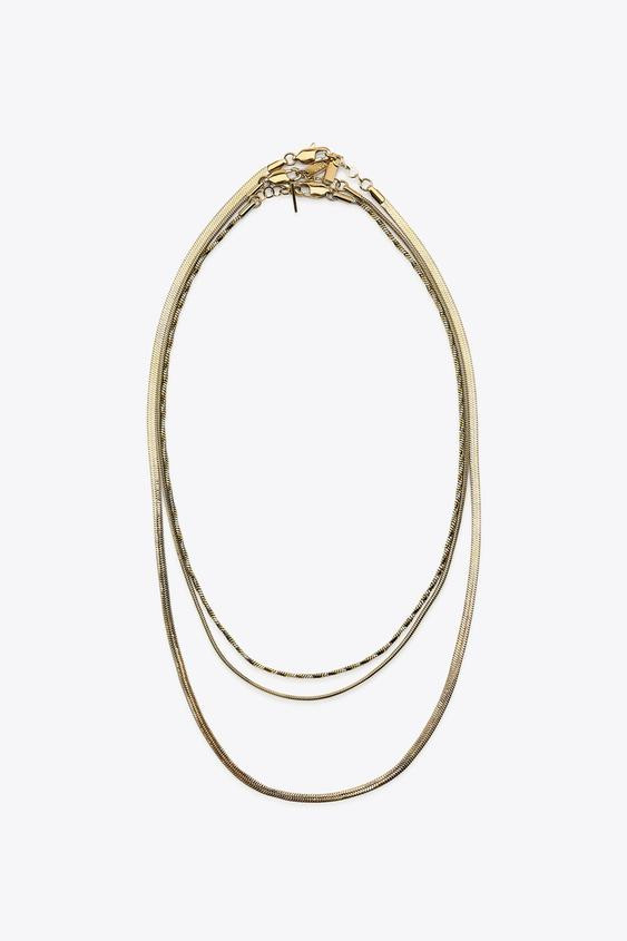 PACK OF WATERPROOF METAL CHAIN NECKLACES | Zara UK