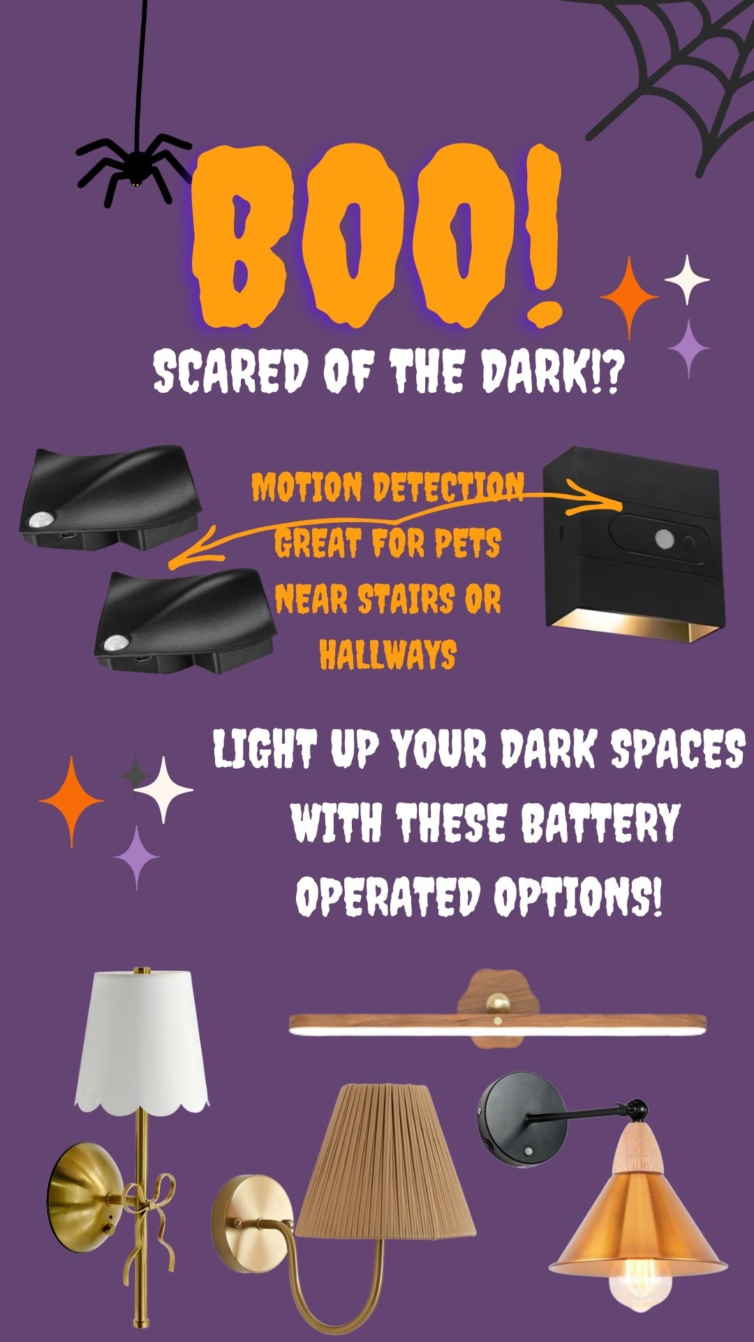 👻 Boo! Don’t be scared of the dark! You can literally light up any space these days with battery-operated fixtures 💡✨ I found a few that are perfect for stairs or hallways (great for pets + little kiddos!) and some wall sconces + gallery lights that instantly elevate your space — no hard wiring needed 🙌
Shop all my lighting finds on my LTK!
#LTKHome #HomeDecorFinds #LightingDesign #WallSconces #SmartHomeStyle #CozyHome #InteriorDesignInspo #LTKFinds #lightfixtures #batteryoperatedlights #lights

#LTKHome #LTKHalloween #LTKSeasonal