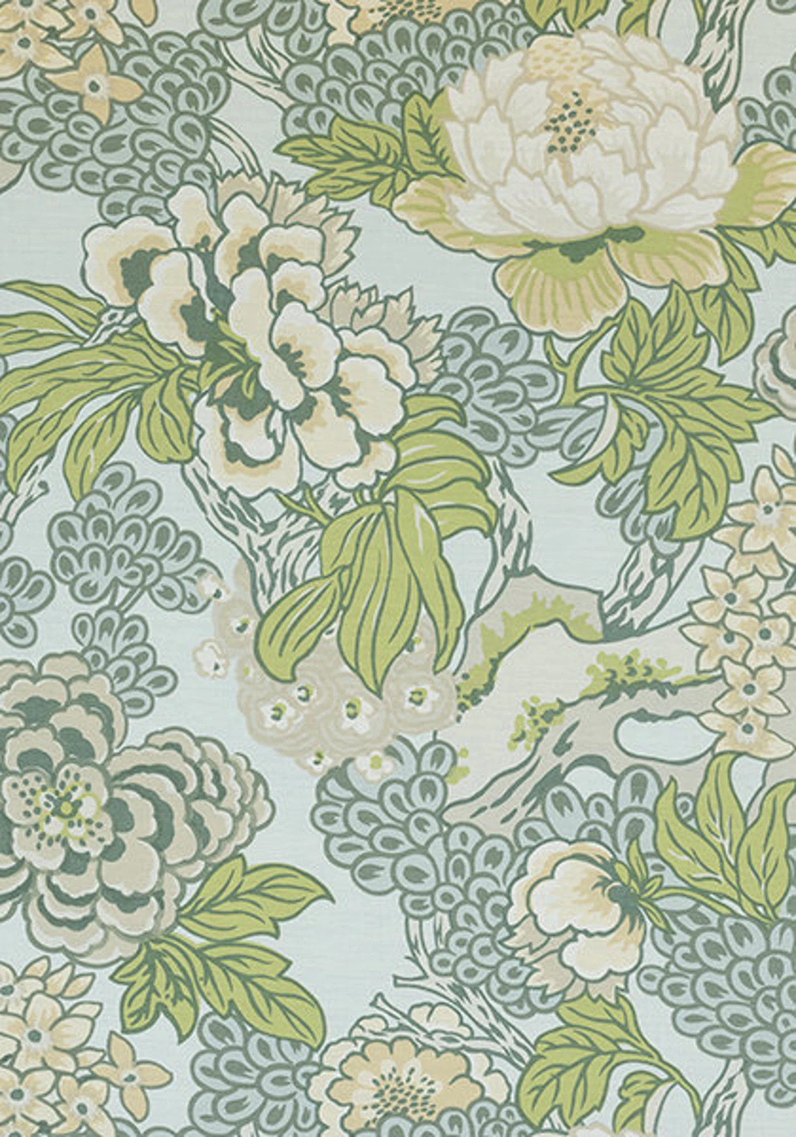 Chinoiserie Floral Pillow Cover: Thibaut Honshu Robins Egg Linen Blend - Etsy | Etsy (US)