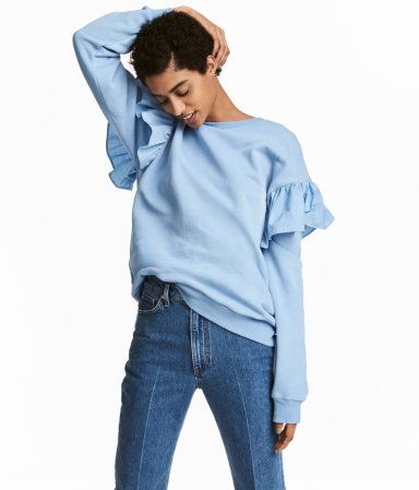 H&M Sweatshirt with Flounces $29.99 | H&M (US)