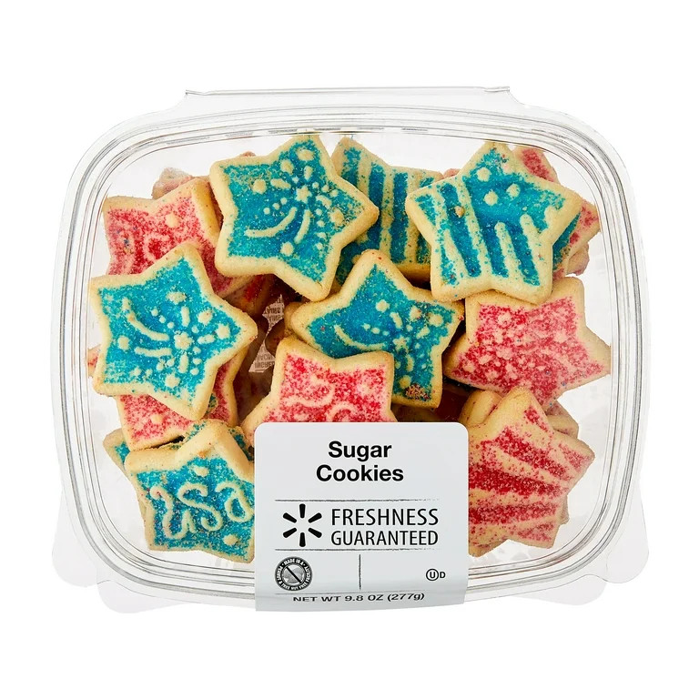 Freshness Guaranteed Star Shaped Patriotic Mini Sugar Cookies, 9.8 oz | Walmart (US)