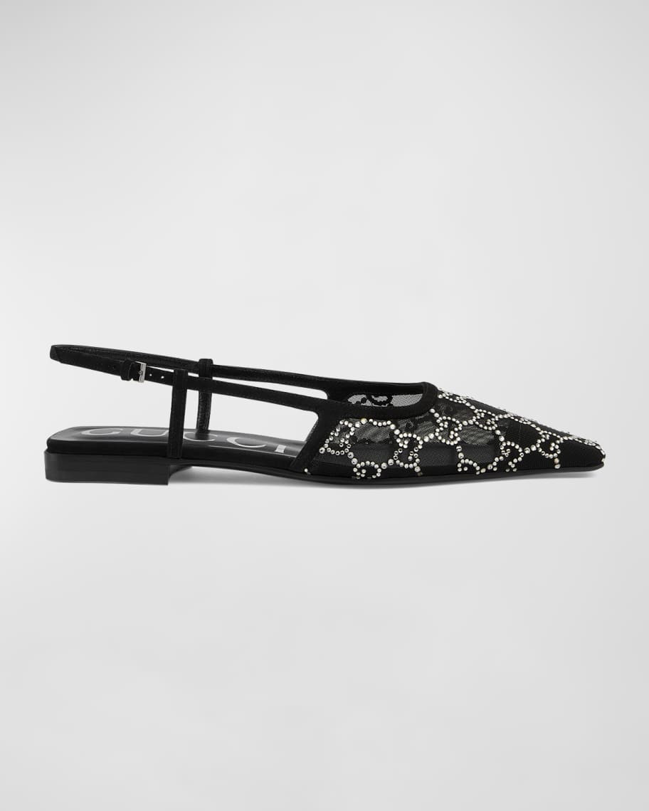 Demi Crystal GG Slingback Ballerina Flats | Neiman Marcus
