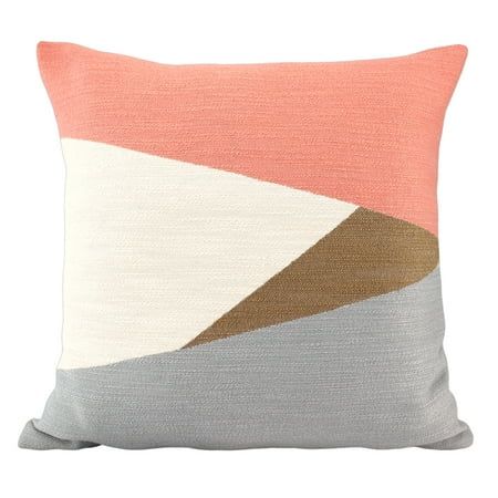 Better Homes & Gardens Triangle Geo Decorative Throw Pillow, 18" x 18", Blush | Walmart (US)