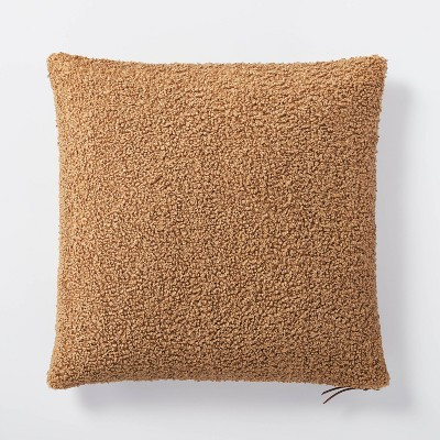 Oversized Boucle Square Throw Pillow with Exposed Zipper Brown - Threshold™ designed with Studio McGee | Target
