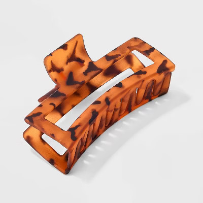 Jumbo Matte Tort Claw Hair Clip - Universal Thread™ Brown: Tortoise Print Styling Accessory | Target