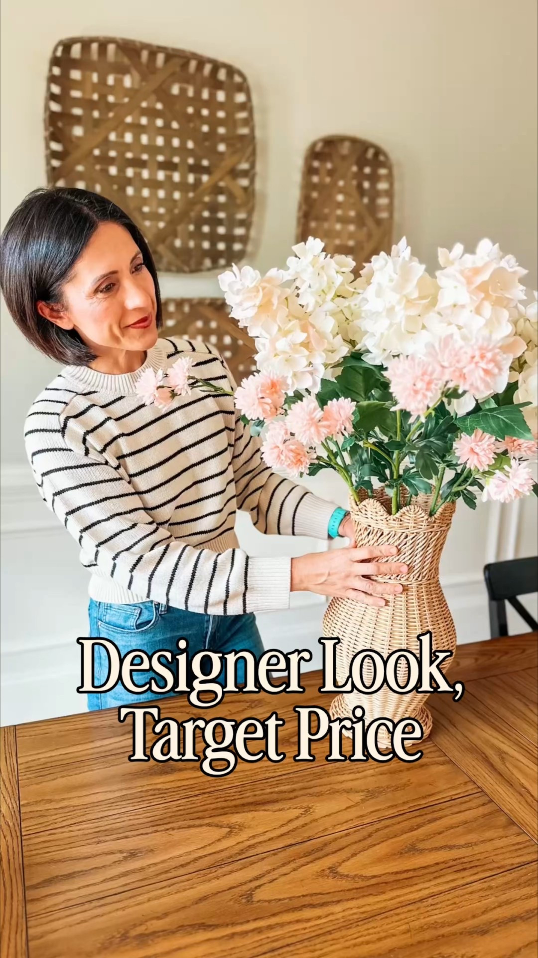 Spring decor refresh without the splurge
I styled this faux floral arrangement using Target's Threshold spring line, and it instantly elevated my space.
The scalloped rattan vase is a Williams Sonoma dupe for half the price and the conical hydrangeas are just $12 for two stems (similar styles elsewhere are $34 each). I love mixing soft colors and texture for an easy new-year home refresh...no maintenance required.
* All items are linked here for easy shopping.

#LTKHome #LTKOver40 #LTKSeasonal