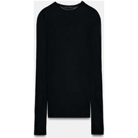 Zara - Supima® Long Sleeve T-Shirt - Black - S - Woman | Zara UK