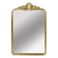 Wood Resin Gold Ornate Top Mirror, 25x37 | At Home