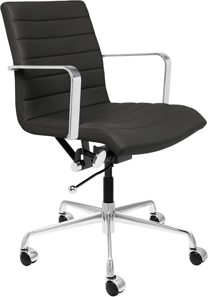 Laura Davidson Furniture SOHO II Ribbed Office Chair - Mid Back Desk Chair, Ergonomically Designe... | Amazon (US)