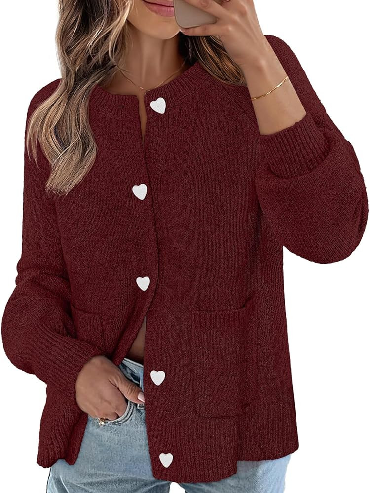 MEROKEETY Women's Cardigan Sweaters 2025 Fall Trendy Chunky Knit Button Up Cute Winter Long Sleev... | Amazon (US)