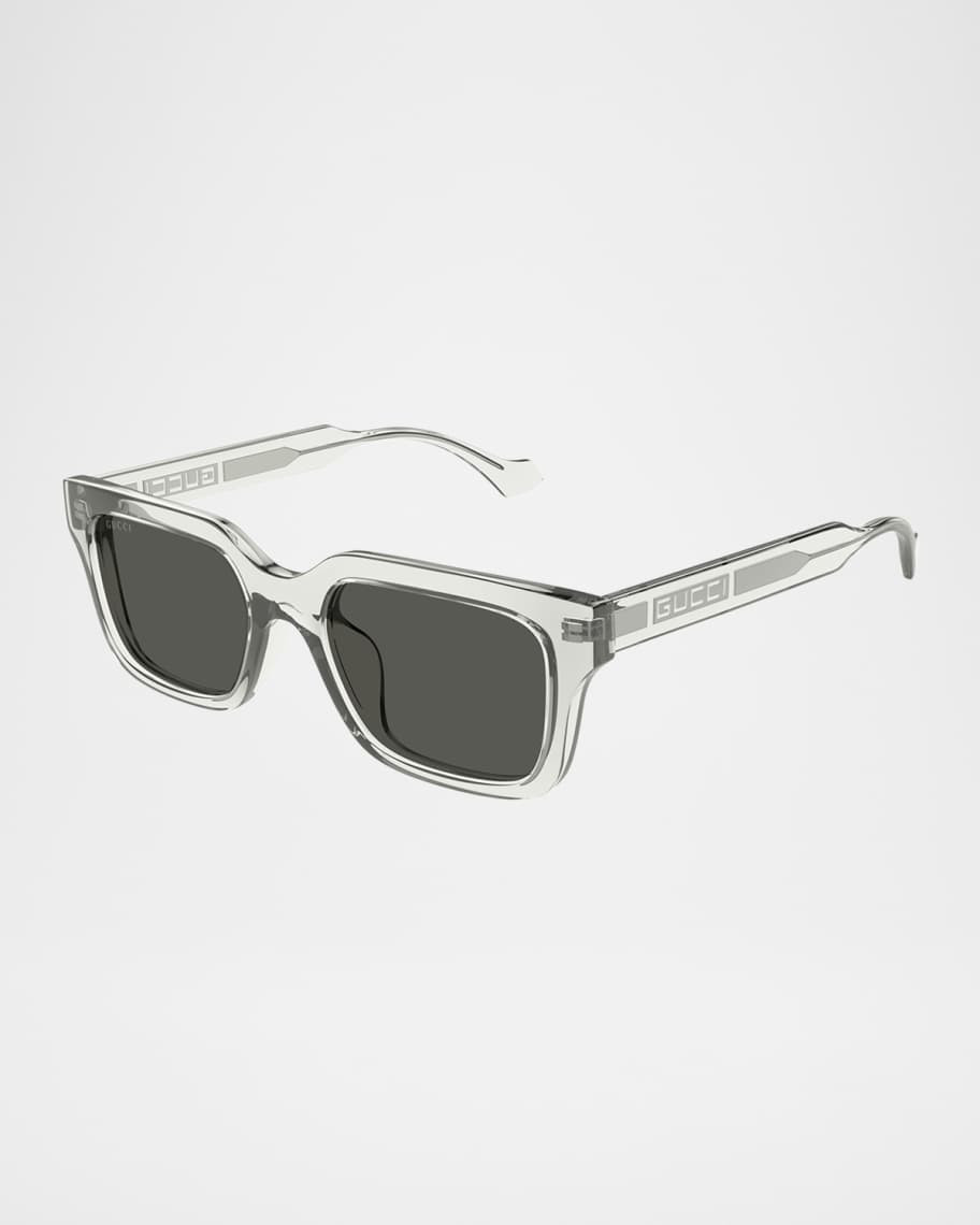 Gucci Men's Transparent Rectangle Sunglasses | Neiman Marcus