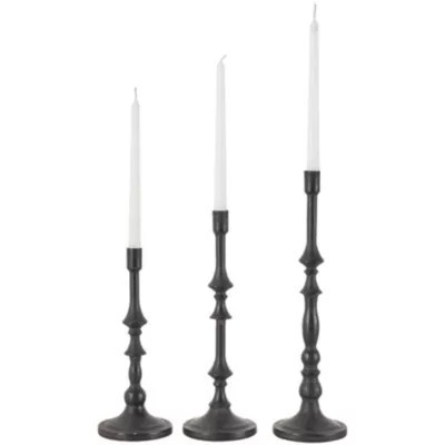 Monroe Lane Traditional Metal Candle Holder - Set of 3, Black | Belk