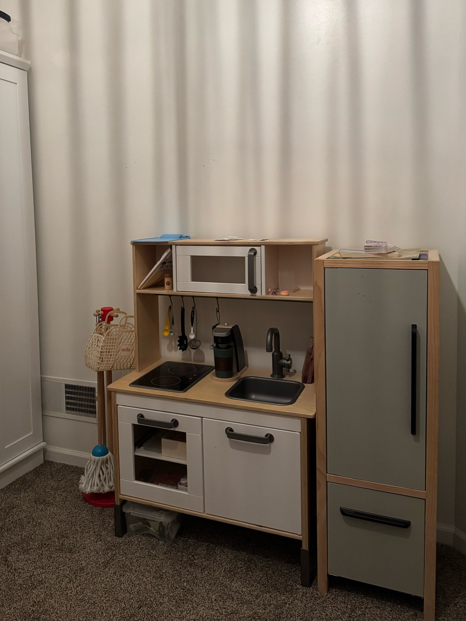 You took essentials. Toy kitchen is from ikea I linked similar and the little fridge and freezer is perfect to hide all the things! This is the most played with toy room section! Kids gift idea. 

#LTKKids #LTKGiftGuide #LTKFamily