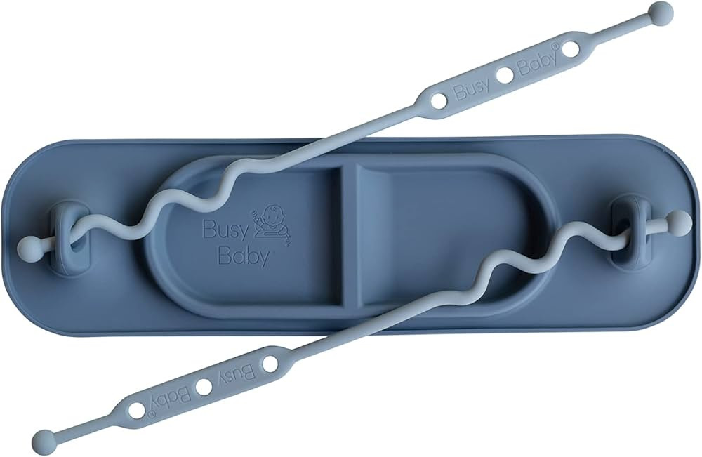 Busy Baby Silicone Mini Mat for Babies & Toddlers, Suction Placemat with Adjustable Tethers, Keep... | Amazon (US)