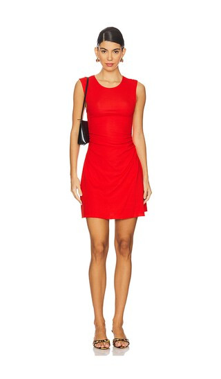 Ruched Muscle Tank Mini Dress in Red | Revolve Clothing (Global)
