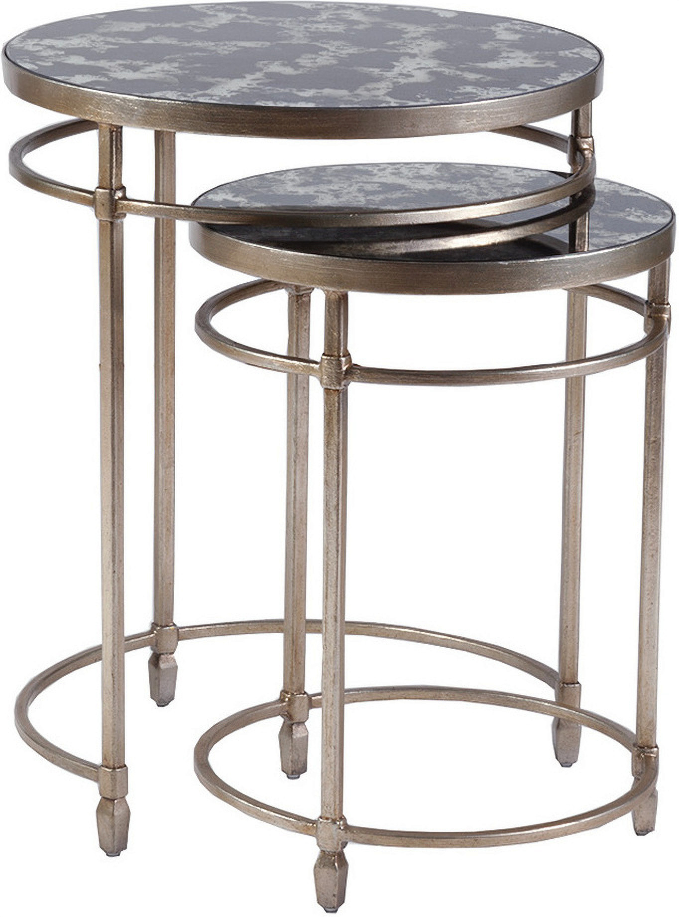 Signature Designs Colette Round Nesting Tables In Champagne | 1stopbedrooms