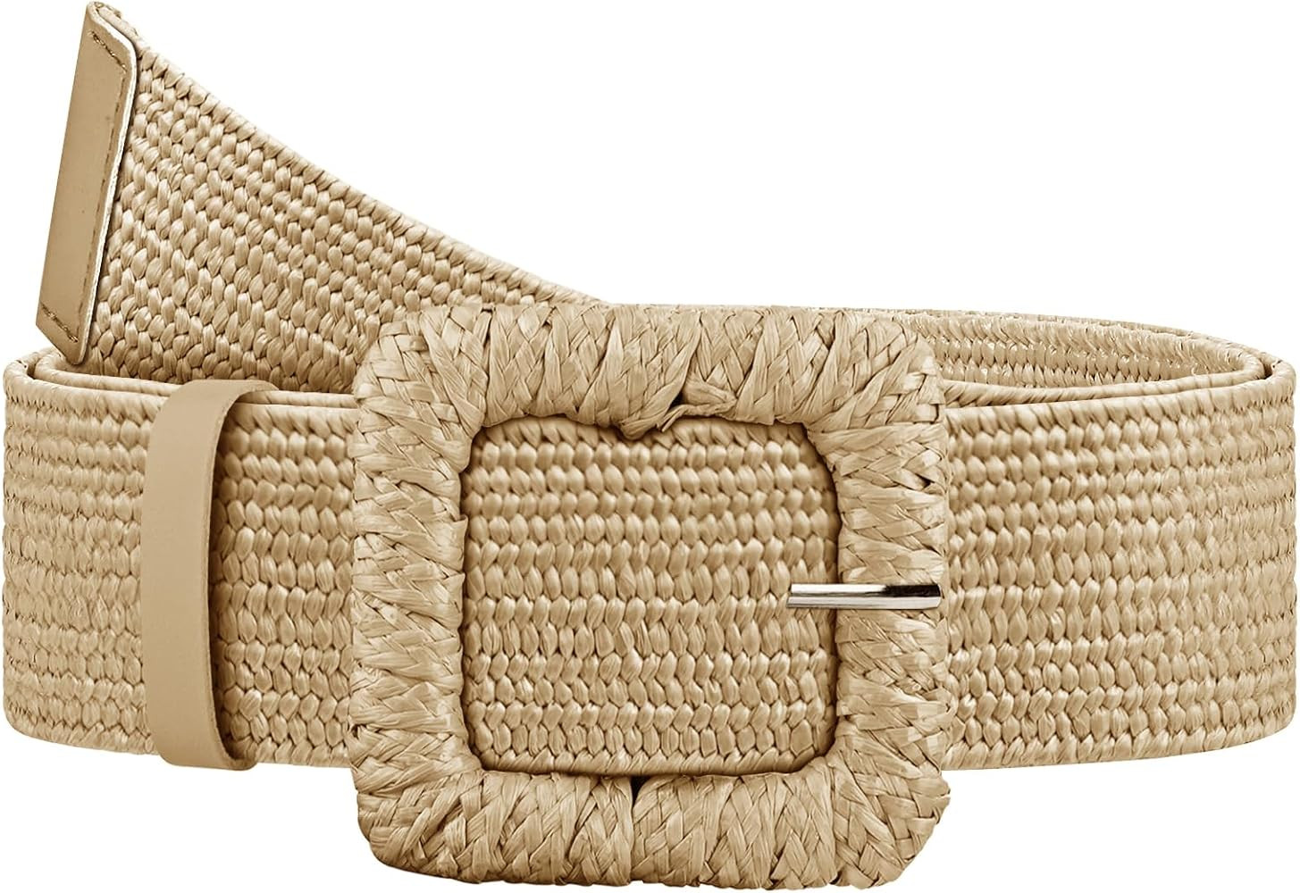 Straw Woven Elastic Belt for Women, Boho Braided Raffia Waist Belt, Stretch Rattan Belt for Summe... | Amazon (US)