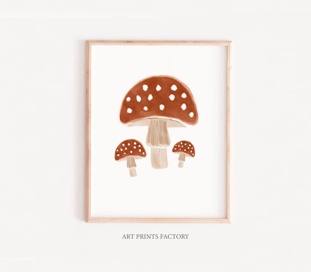 Mushroom Print, Nursery Art, Woodland Wall Decor, Nursery Wall Decor, Mushrooms Printable, Mushro... | Etsy (CAD)