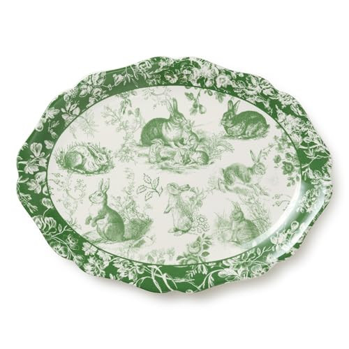 Le Jardin 16 x 12 Inch OVAL PLATTER – Bunny Stoneware Turkey Platter for Spring Feasts & Easter Celebrations – Elegant Serving Tray for Family Entertaining | Amazon (US)
