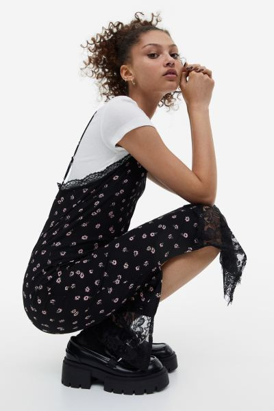 Lace-trimmed Crêped Slip Dress | H&M (US + CA)