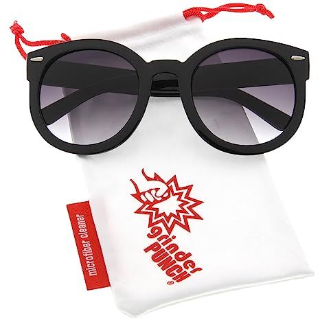 grinderPUNCH Women's Designer Inspired Oversized Round Circle Sunglasses Mod Fashion | Amazon (US)