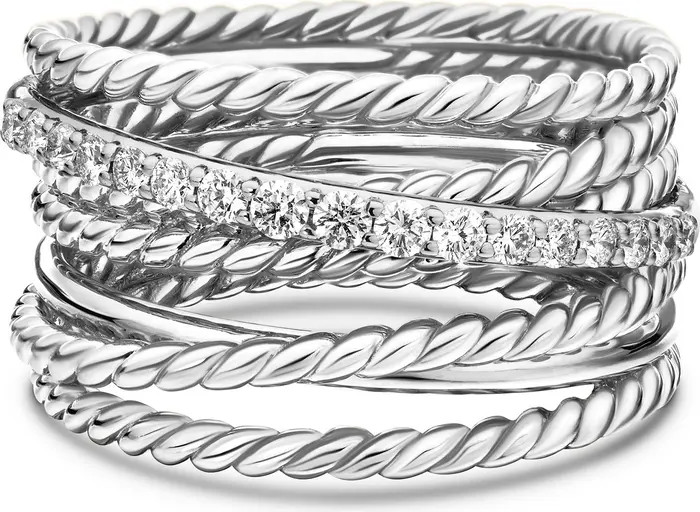 Crossover Wide Diamond Stacked Ring | Nordstrom