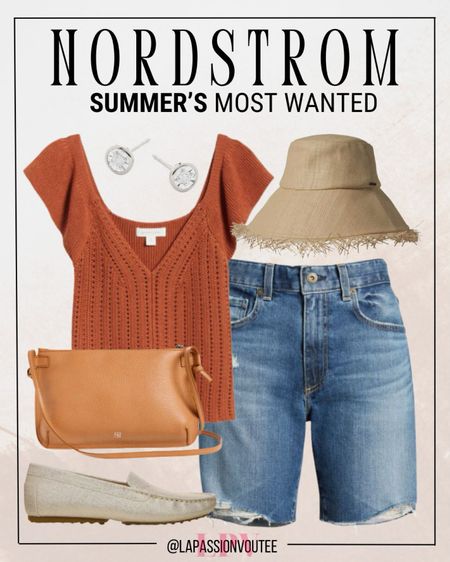 Effortless Elegance: Embrace summer comfort with a linen blend sweater top and denim shorts, styled with classic stud earrings, a straw bucket hat, a leather shoulder bag, and sophisticated loafers. Discover your perfect summer ensemble at Nordstrom. 

#LTKSeasonal #LTKStyleTip #LTKxNSale