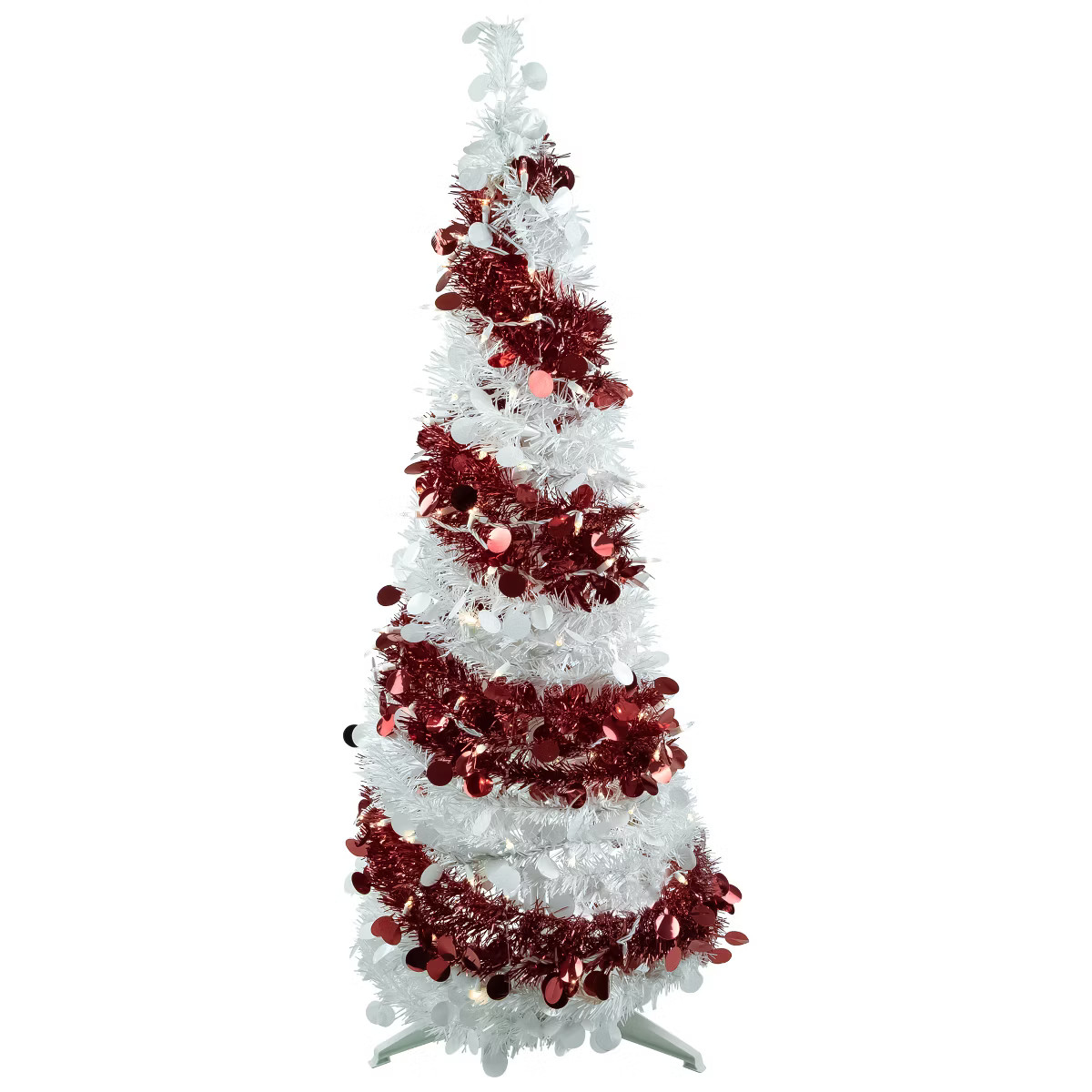 Northlight 4' Pre-Lit Candy Cane Pop-Up Artificial Christmas Tree, Clear Lights | Target