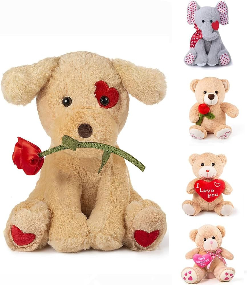 10 Inch Valentine's Stuffed Animal, Stuffed Animal Dog, Ideal for Valentine's Day Gifts for Famil... | Amazon (US)