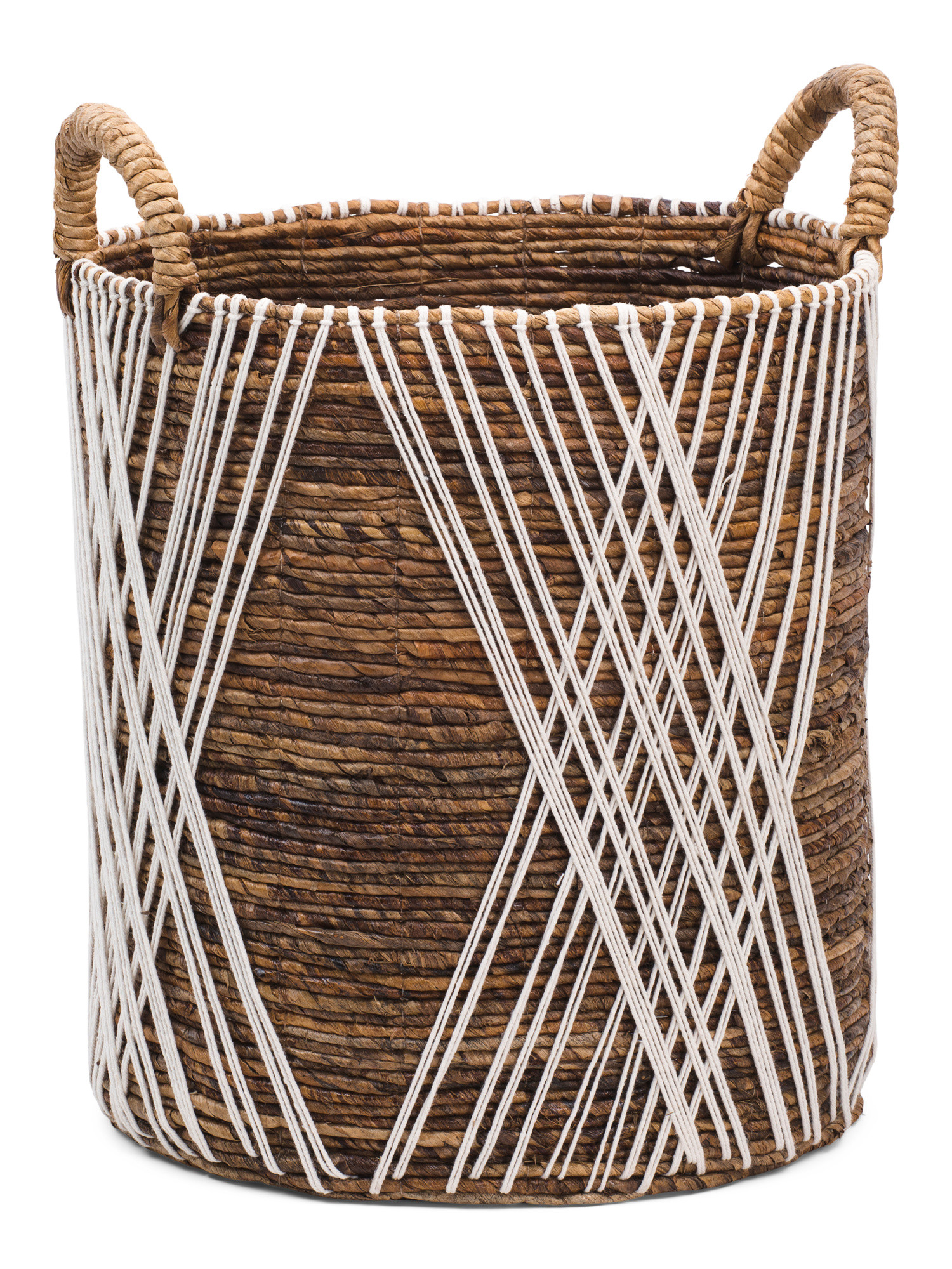 Large Banana Diamond Cross Macrame Basket | TJ Maxx