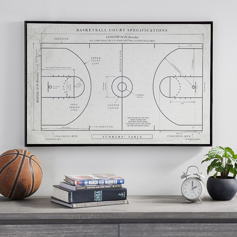 Basketball Vintage Framed Sports Art | Pottery Barn Teen