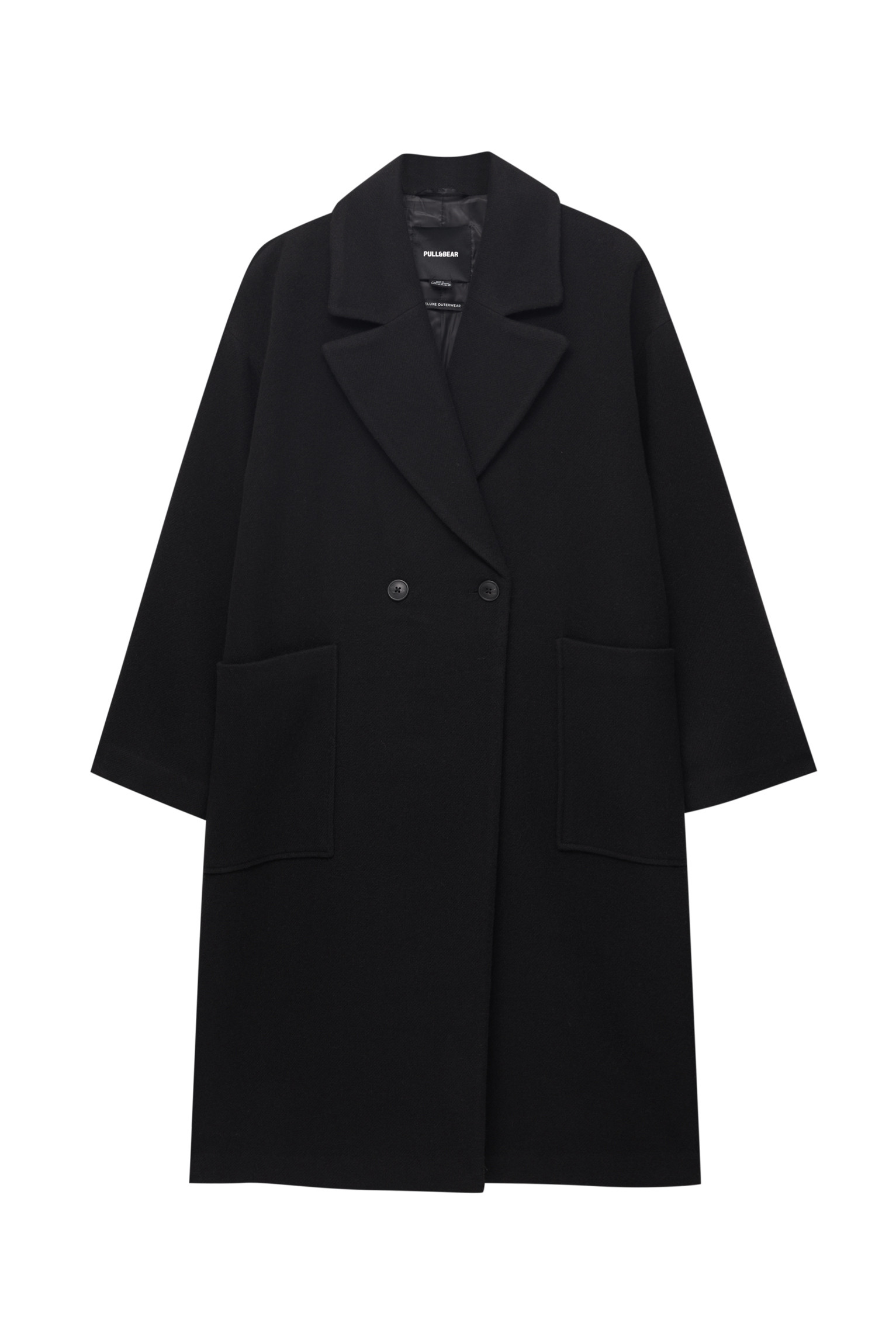 LONG OVERSIZE FELT TEXTURE COAT | PULL and BEAR UK