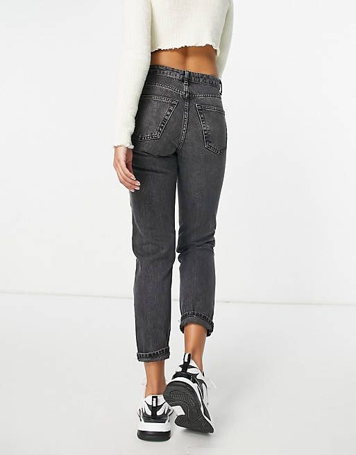 Topshop Mom jeans in washed black | ASOS (Global)