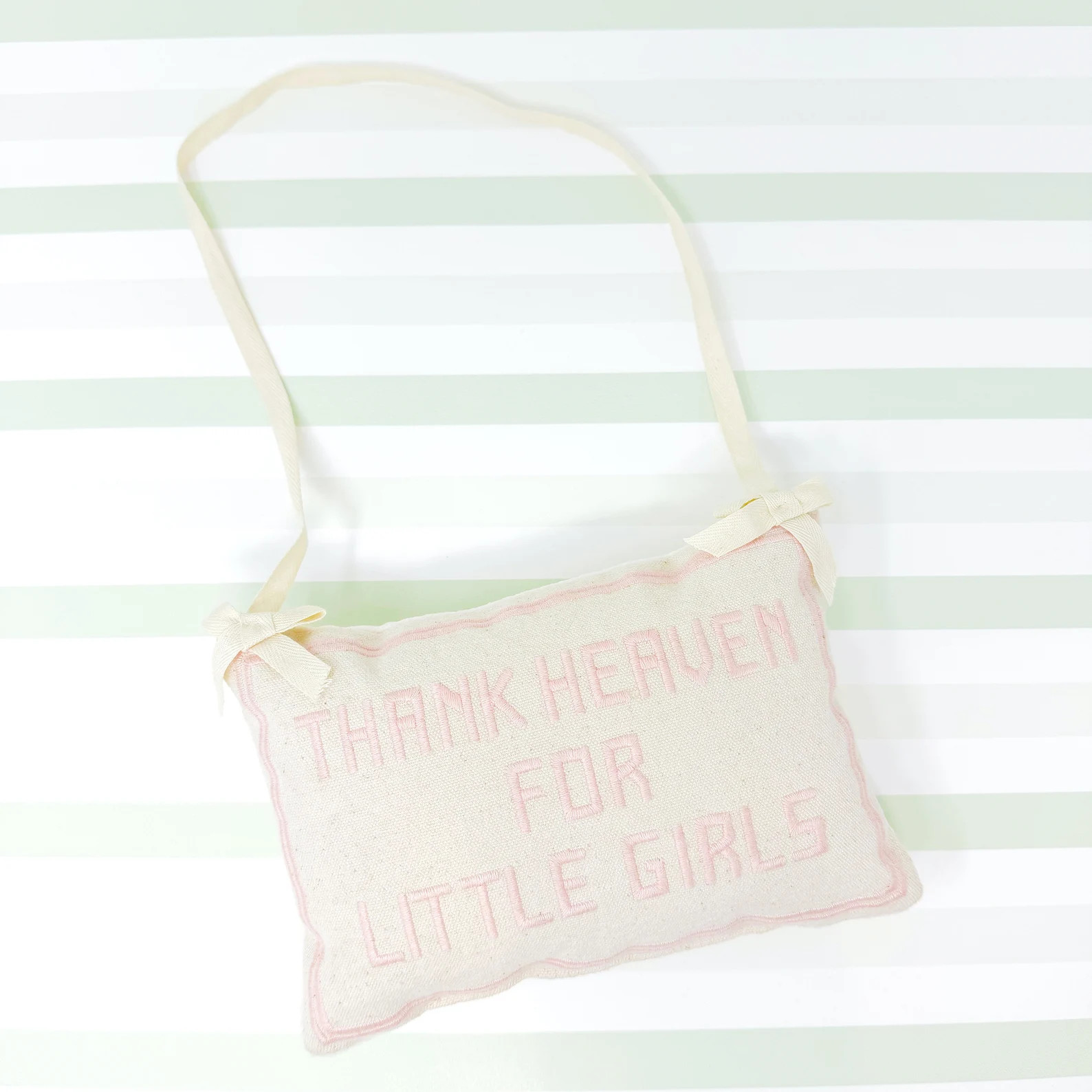Thank Heaven for Little Girls Embroidered Door Hanger Pillow - Etsy | Etsy (Global)