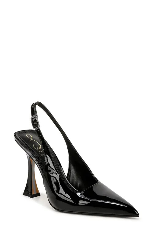 Sam Edelman Odette Slingback Pointed Toe Pump in Black Patent at Nordstrom, Size 5 | Nordstrom