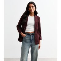 Women's Burgundy Ponte Open Front Chuck On Blazer New Look | New Look (UK)